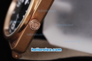 Bell & Ross BR 01-92 Automatic with White Marking-Black Dial-Gold Case and Leather Strap