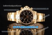 Rolex Cosmograph Daytona Clone Rolex 4130 Automatic Yellow Gold Case/Bracelet with Blac Dial and Stick Markers (BP)