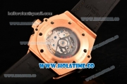 Hublot King Power Chrono Swiss Valjoux 7750 Automatic Rose Gold Case with Black Dial and Yellow Stick Markers