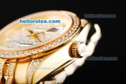 Rolex Datejust Automatic Movement Gold Case and Bracelet with Diamond Bezel