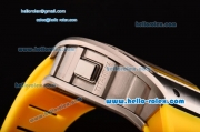 Richard Mille RM036 ST28-UP Automatic Steel Case with White Markers Yellow Rubber Strap and Skeleton Dial - 7750 Coating