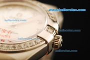 Omega Constellation Swiss ETA Quartz Diamond Bezel with White MOP Dial and Diamond Markers - Lady Model