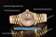 Rolex Datejust Swiss ETA 2671 Automatic Yellow Gold Case with Sliver Dial Diamonds Markers and Yellow Gold Bracelet (BP)