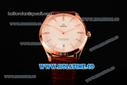 Omega Master Co-Axial Clone Omega 8511 Automatic Rose Gold Case with White Dial and Stick Markers (KW)