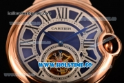 Cartier Ballon Bleu De Tourbillon Asia Automatic Rose Gold Case with Blue Dial and Roman Numeral Markers
