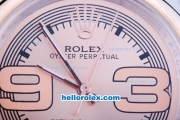 Rolex Air-King Oyster Perpetual Automatic Steel Case with Rose Gold Dial and Two Tone Strap