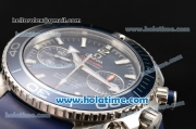 Omega Seamaster Planet Ocean 600 M Co-Axial Chrono Clone 9300 Automatic Steel Case with Blue Dial White Markers and Blue Rubber Strap - 1:1 Original (AT)