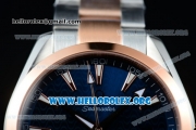 Omega Seamaster Aqua Terra 150M Clone Omega 8500 Automatic Two Tone Case/Bracelet with Blue Dial Rose Gold Stick Markers (YF)