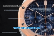 Audemars Piguet Royal Oak Miyota Quartz Two Tone Case/Bracelet with Blue Dial and Stick Markers