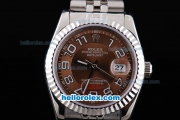 Rolex Datejust Oyster Perpetual Automatic Movement with Brown Dial and White Number Marking