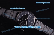 IWC Big Pilot Asia ST25 Automatic Movement PVD Case with Black Dial and Black Leather Strap