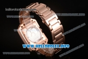 Cartier Tank Anglaise Miyota 9015 Automatic Rose Gold Case/Bracelet with Silver Dial and Diamonds Markers