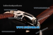 Ulysse Nardin Skeleton Tourbillon Manufacture Asia Automatic Steel Case with Brown/White Dial and Brown Leather Strap