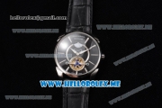 Parmigiani Tonda Tourbillon Asia ST25 Automatic Steel Case with Black Dial and Black Leather Strap Stick Markers