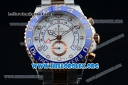 Rolex Yacht-Master II Chrono Swiss Valjoux 7750 Automatic Two Tone Case with White Dial and Two Tone Bracelet - (BP)