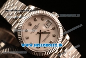 Rolex Datejust 37mm Swiss ETA 2836 Automatic Steel Case with Jubilee Steel Bezel White MOP Dial Diamond Steel Bracelet