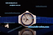 Hublot Big Bang Tutti Frutti Caviar Swiss ETA 2824 Automatic White Ceramic Case with Blue Leather Strap and Diamond/Rose Gold Bezel - 1:1 Original
