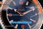 Omega Seamaster Planet Ocean 600M Clone Omega 8900 Automatic Steel Case with Blue Dial and Black Leather Strap (EF)