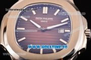 Patek Philippe Nautilus Asia Automatic Steel Case with Brown Dial and White Sitck Markers