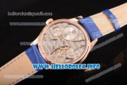 IWC Portuguese Asia 6497 Manual Winding Rose Gold Case with Blue Dial and Arbaic Numeral Markers