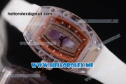 Richard Mille RM 07-02 Miyota 9015 Automatic Pink Sapphire Case with White Rubber Strap and Pink MOP Dial White Markers