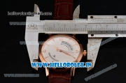 Jaeger-LECoultre Master Swiss ETA 2824 Automatic Rose Gold Case with White Dial and Stick Markers