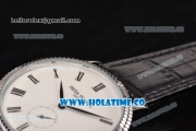 Patek Philippe Calatrava Asia ST16 Automatic Steel Case with White Dial and Black Leather Strap