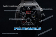 Richard Mille RM 011 Felipe Massa Chronograph Swiss Valjoux 7750 Automatic PVD Case with Black Dial Arabic Numeral Markers and Black Rubber Strap
