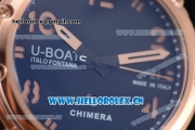 U-Boat Chimera Automatic Asia ST25 Automatic Rose Gold Case Black Dial Black Markers and Black Leather Strap