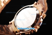 Chopard Happy Sport Chronograph Miyota Quartz Movement Rose Gold Case with White Dial and Rome Numeral Markers