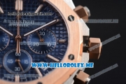 Audemars Piguet Royal Oak Miyota Quartz Two Tone Case/Bracelet with Blue Dial and Stick Markers