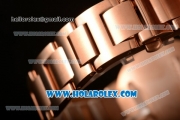 Cartier Rotonde De Miyota Quartz Rose Gold Case/Bracelet with Brown Dial