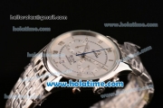 Omega De Ville Co-Axial Chronograph VK Quartz Movement Steel Case and Strap with Silver Dial