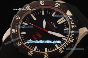 Sinn U1 Asia 2813 Automatic Steel Case with PVD Bezel and Black Dial-Black Rubber Strap