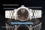 Rolex Datejust Swiss ETA 2671 Automatic Steel Case with Grey Dial Diamonds Markers and Steel Bracelet (BP)