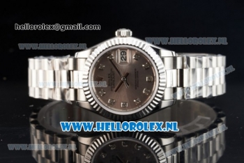 Rolex Datejust Swiss ETA 2671 Automatic Steel Case with Grey Dial Diamonds Markers and Steel Bracelet (BP)