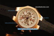 Breitling Bentley GMT Automatic Rose Gold Case with White Dial and Black Rubber Band
