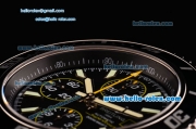 Breitling Superocean Chrono II Swiss Valjoux 7750-SHG Automatic Steel Case PVD Bezel with Steel Strap Black Dial Stick Markers-Yellow Hands 1:1 Original