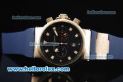Ulysse Nardin Maxi Marine Chronograph Miyota OS20 Quartz Steel Case with Blue Dial and Silver Markers Ulysse Nardin Maxi Marine Chronograph Miyota OS20 Quartz Steel Case with Blue Dial and Silver Markers
