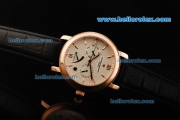 Vacheron Constantin Patrimony Automatic Movement Rose Gold Case with White Dial and Black Leather Strap