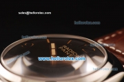 Panerai Radiomir Asia 6497 Manual Winding Steel Case with Black Dial and Brown Leather Strap-Beige Markers