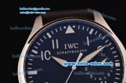 IWC Big Pilot Automatic Steel Case with White Numeral Markers Black Dial and Black Leather Strap