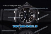 Audemars Piguet Royal Oak Offshore Diver Clone AP Calibre 3120 Automatic PVD Case with Black Dial Black Rubber Strap and Stick Markers (EF)