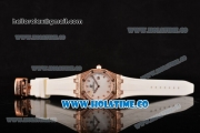 Audemars Piguet Royal Oak Lady Swiss Quartz Rose Gold/Diamonds Case with White Rubber Strap and White MOP Dial (EF)