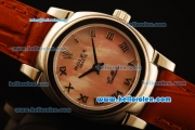 Rolex Cellini Swiss Quartz Steel Case with Pink MOP Dial and Roman Markers-Lady Size