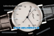 Breguet Classique Japanese Miyota 9015 Automatic Movement Steel White Dial and Arabic Numeral Markers Leather Strap (FF)