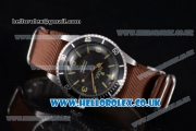 Rolex Submariner Vintage Asia 2813 Automatic Steel Case with Black Dial Brown Nylon Strap and Stick Markers