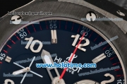Hublot Big Bang Swiss Valjoux 7750 Automatic Movement PVD Case with Black Dial and Silver Markers-Black Rubber Strap