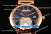 Cartier Rotonde De Miyota Quartz Two Tone Case with Blue Dial and Rose Gold/Steel Bracelet