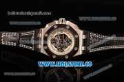 Audemars Piguet Rubens Barrichello Chrono Miyota Quartz Steel Case with PVD Bezel Stick Markers and White/Black Skeleton Dial (EF)